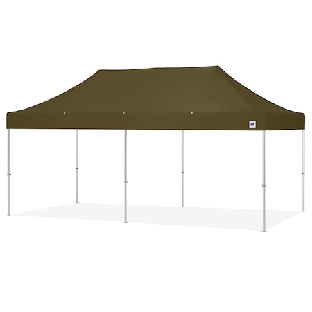 E-Z Up TAA Compliant Endeavor Shelter, 10' W x 20' L, Gray Aluminum Frame, OD Green Vented Top END3A20VTKMCOD